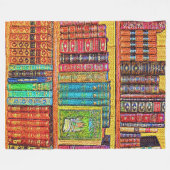 図書館の本 フリースブランケット (正面(横))