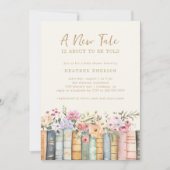 図書館の本 ベビーシャワーの招待状 招待状 (正面)