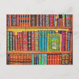 図書館の本 ポストカード