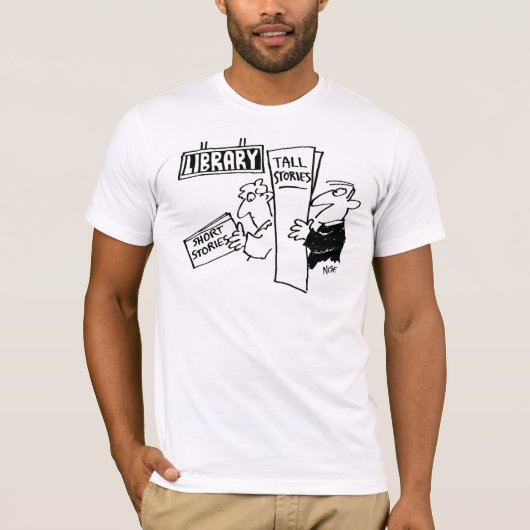 図書館の本 ライブラリアン 楽しいTシャツ Tシャツ (正面)