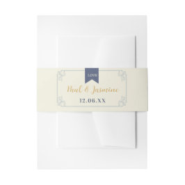 図書館の本 結婚式 カトラリー バンド クリーム 招待状ベリーバンド