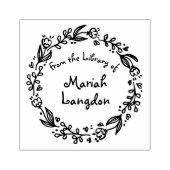 図書館の植物性フローラおもしろい ラバースタンプ (インプリント)