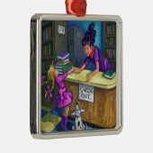 図書館の点検のアートワーク メタルオーナメント (右)