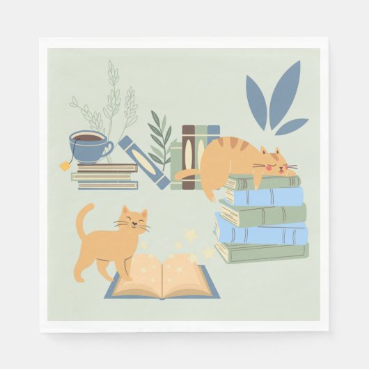 図書館の猫たち スタンダードランチョンナプキン (正面)