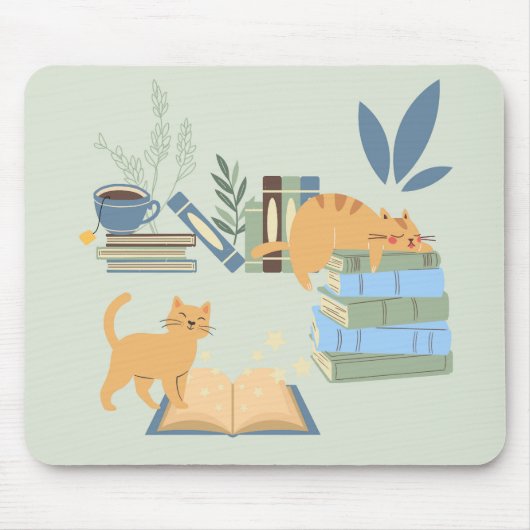 図書館の猫たち マウスパッド (正面)