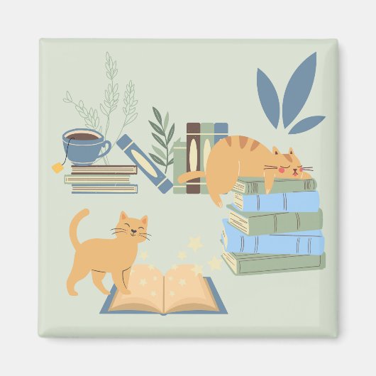 図書館の猫たち マグネット (正面)