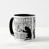 図書館の猫と犬 マグカップ (正面左)