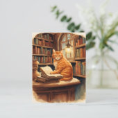 図書館の猫のはがき ポストカード (スタンド正面)
