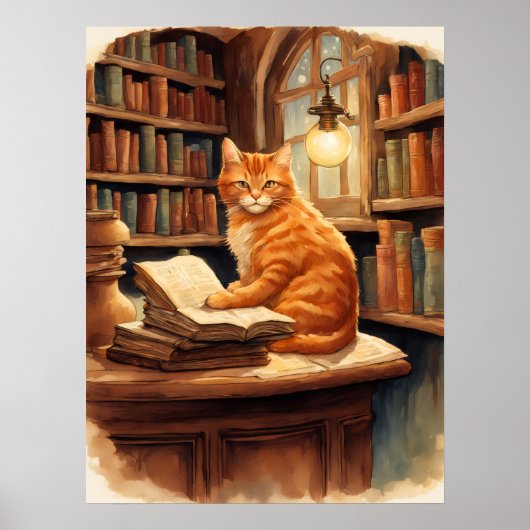 図書館の猫のポスター ポスター (正面)