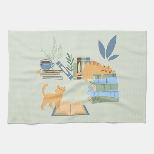 図書館の猫 キッチンタオル (横)