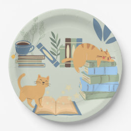 図書館の猫 ペーパープレート
