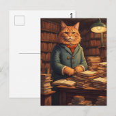 図書館の猫 #10 ポストカード (正面/裏面)