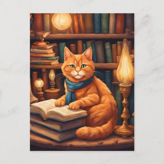 図書館の猫 #13 ポストカード (正面)