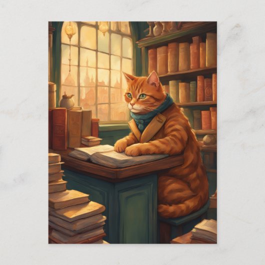 図書館の猫 #14 ポストカード (正面)