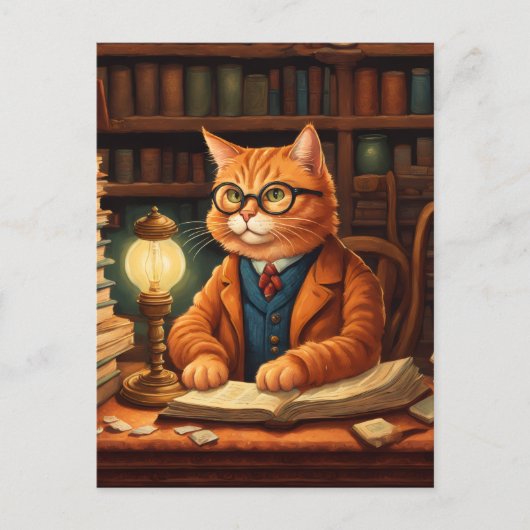 図書館の猫 #15 ポストカード (正面)