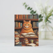 図書館の猫 #1 ポストカード (スタンド正面)