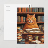 図書館の猫 #1 ポストカード (正面/裏面)