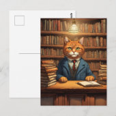 図書館の猫 #20 ポストカード (正面/裏面)