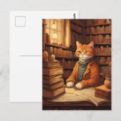 図書館の猫 #2 ポストカード (正面/裏面)