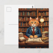 図書館の猫 #3 ポストカード (正面/裏面)