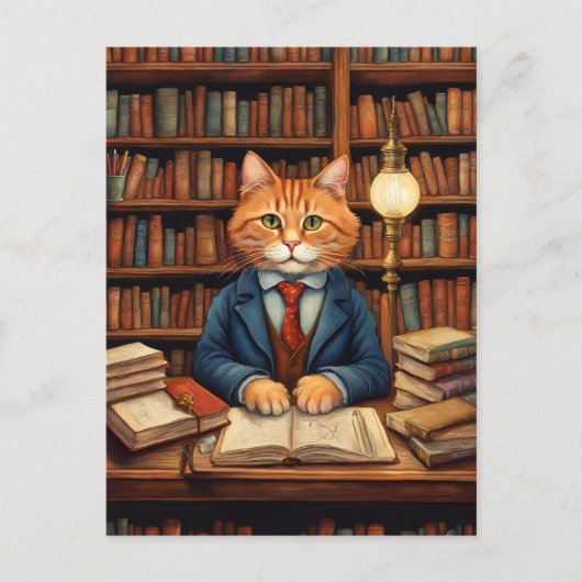 図書館の猫 #3 ポストカード (正面)