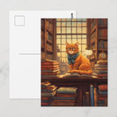 図書館の猫 #4 ポストカード (正面/裏面)