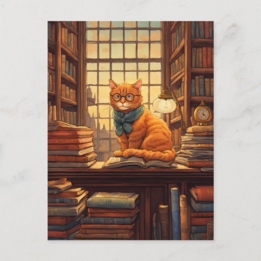 図書館の猫 #4 ポストカード (正面)