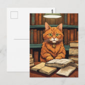 図書館の猫 #8 ポストカード (正面/裏面)