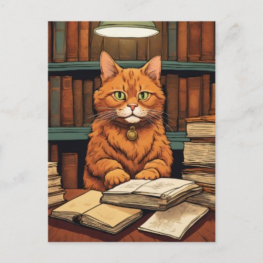 図書館の猫 #8 ポストカード (正面)