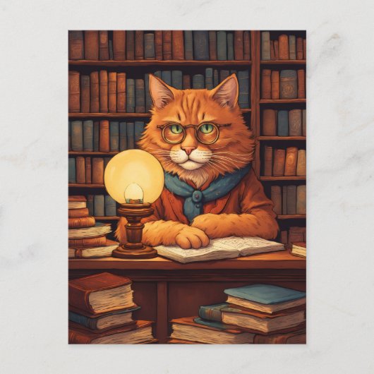 図書館の猫 #9 ポストカード (正面)