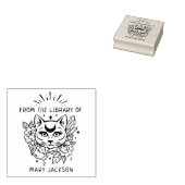 図書館の神秘の猫 ラバースタンプ (押印)