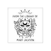 図書館の神秘の猫 ラバースタンプ (インプリント)