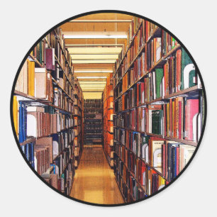 図書館の積み重ね ラウンドシール