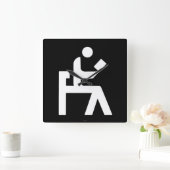 図書館の閲覧室 スクエア壁時計 (ホーム)