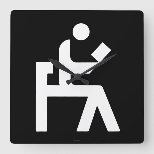 図書館の閲覧室 スクエア壁時計 (正面)