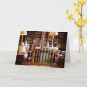 図書館の静けさ – グリーティングカード (黄色い花)