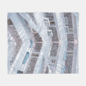 図書館の高昇写撮影 フリースブランケット (正面(横))