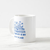 図書館は私の幸せな場所である感動的- コーヒーマグカップ (正面左)