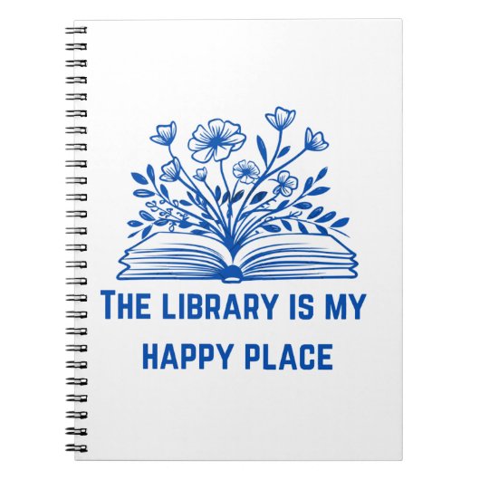 図書館は私の幸せな場所である感動的- ノートブック (正面)
