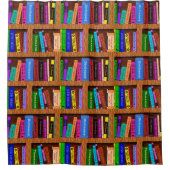 図書館は読者のための本だなパターンを予約します シャワーカーテン (正面)