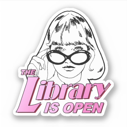 図書館は開館しています シール (正面)