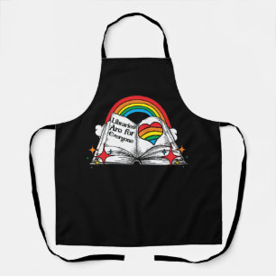 図書館はEveryone Rainbow LGBTプライド旗 エプロン