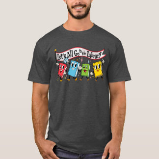 図書館へ行こう マーチング ブックス ギフト Tシャツ