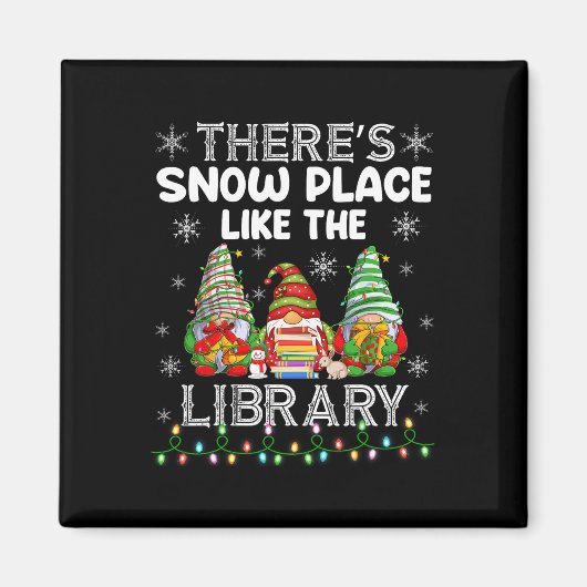 図書館ほど雪の降る場所はない 図書館司書 クリスマス マグネット (正面)