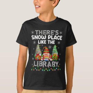 図書館ほど雪の降る場所はない 図書館司書 クリスマス Tシャツ