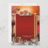 図書館または本好きな人たちのリハーサルディナー招待状 招待状 (裏面)