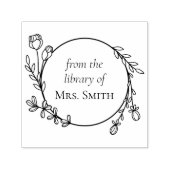 図書館よりの花輪 セルフインキングスタンプ (デザイン)