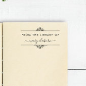 図書館エレガントのミニマルな花 セルフインキングスタンプ