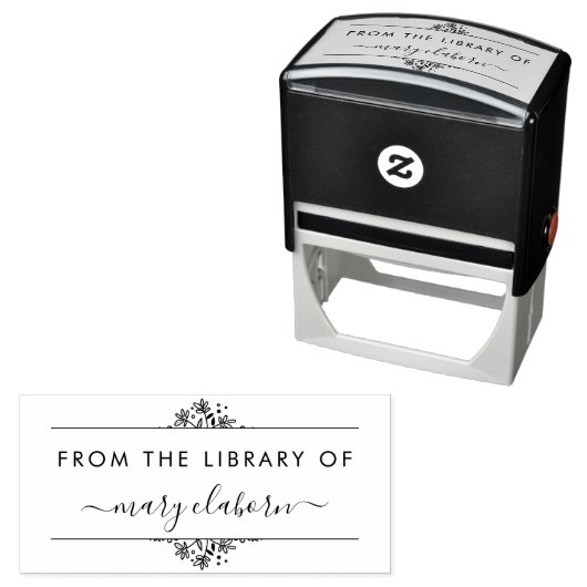 図書館エレガントのミニマルな花 セルフインキングスタンプ (インサイチュ)