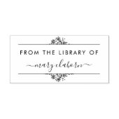 図書館エレガントのミニマルな花 セルフインキングスタンプ (デザイン)